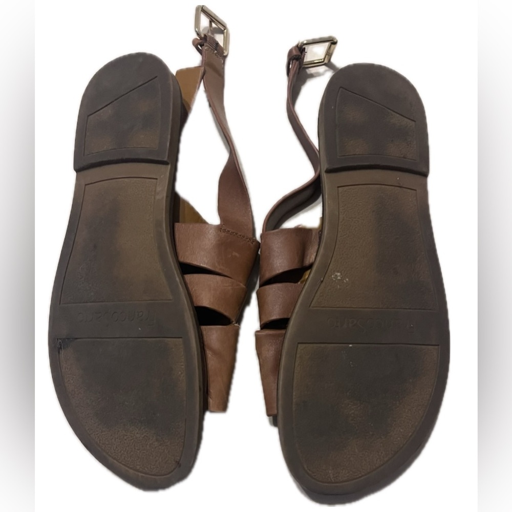 Franco Sarto Brown Leather Strappy Slingback Sandals - Picture 6 of 6
